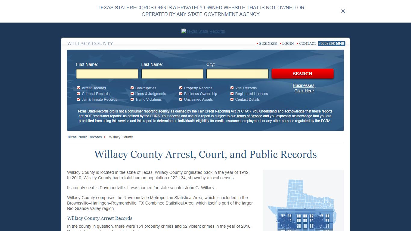 Willacy County Arrest, Court, and Public Records